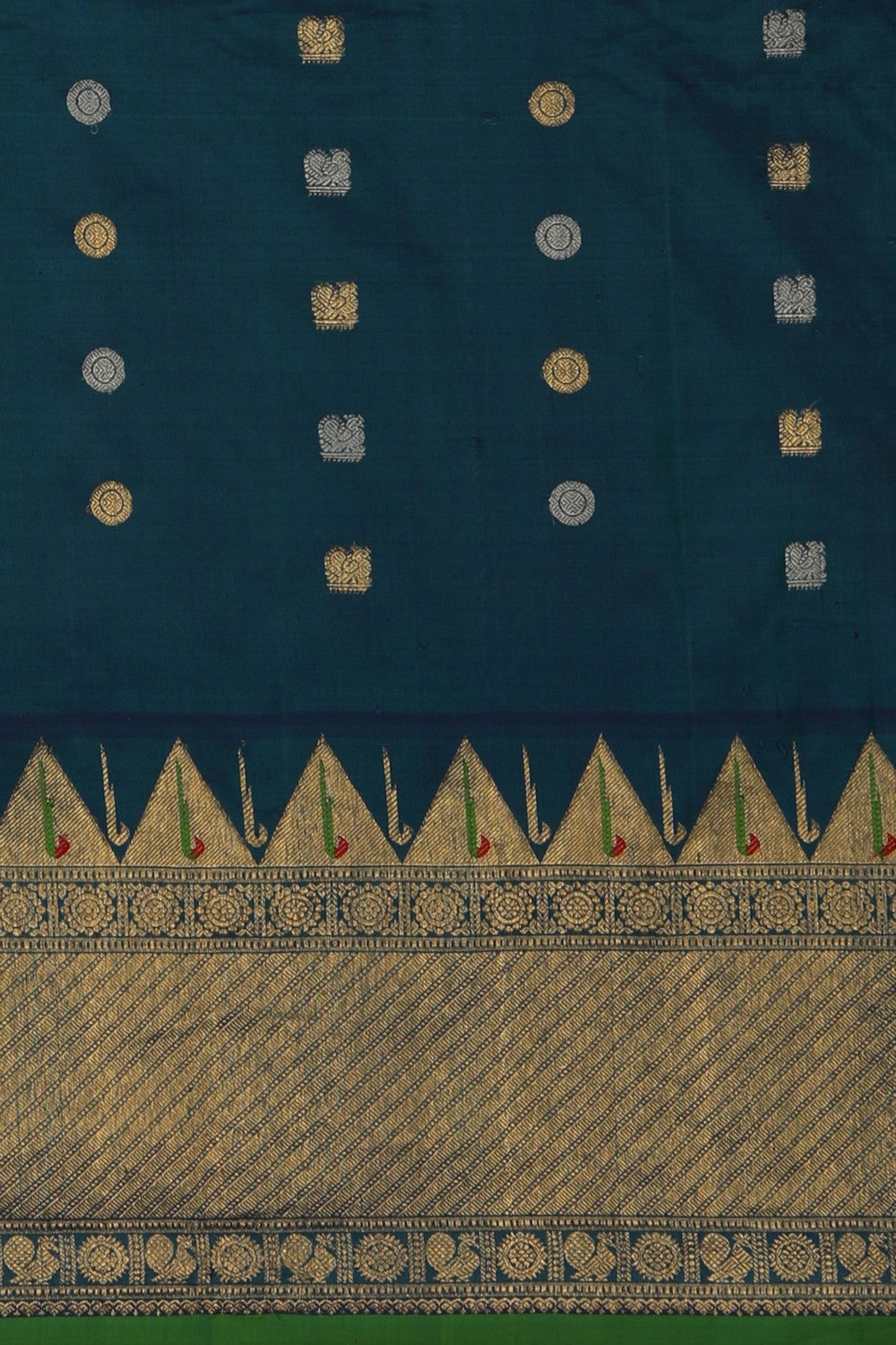 Image of Gadwal Silk Orange Saree